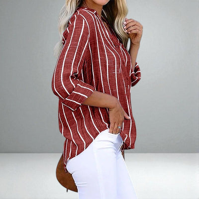 The Maddie Striped Button-Up Shirt