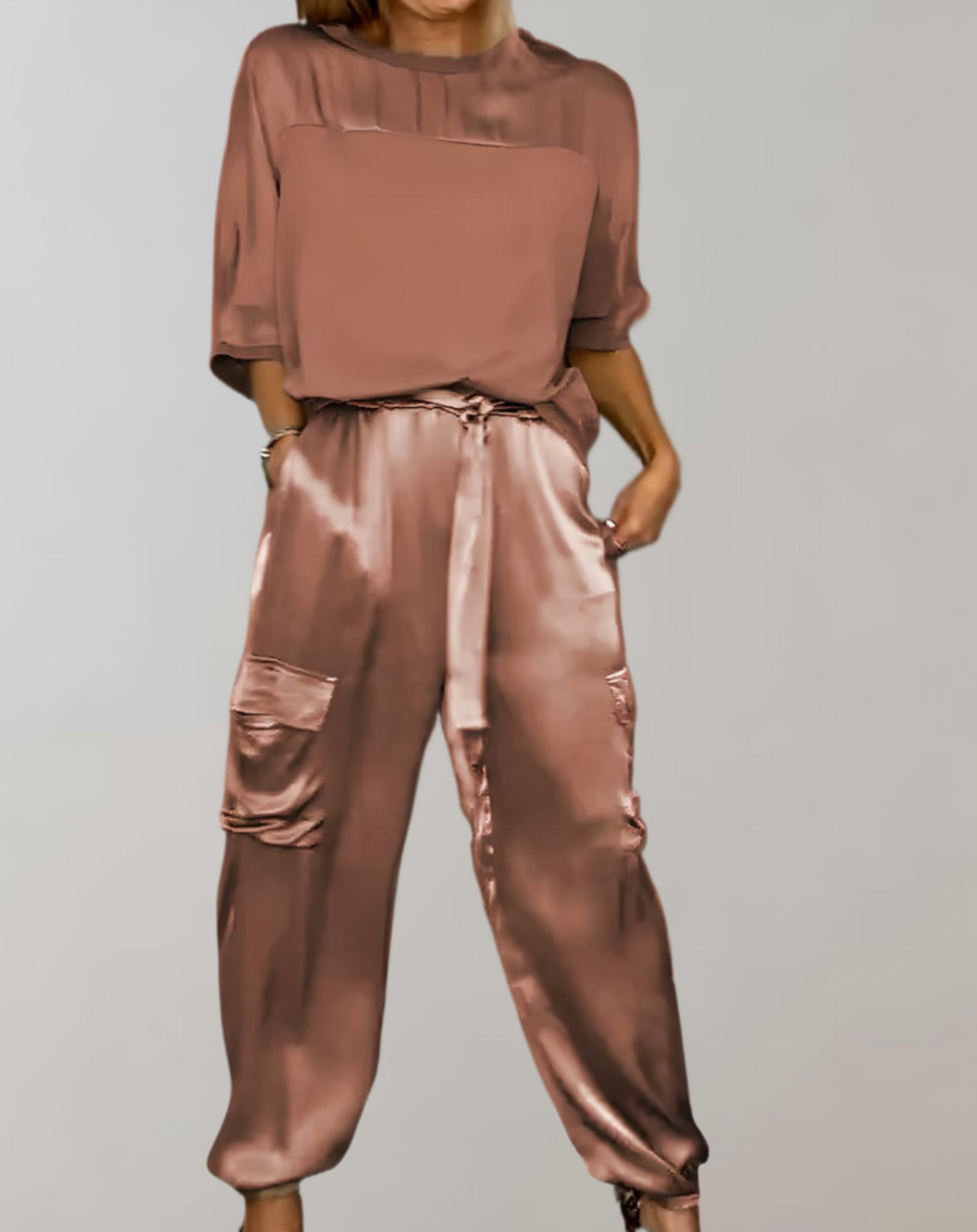 The Finley Silky Cargo Lounge Set