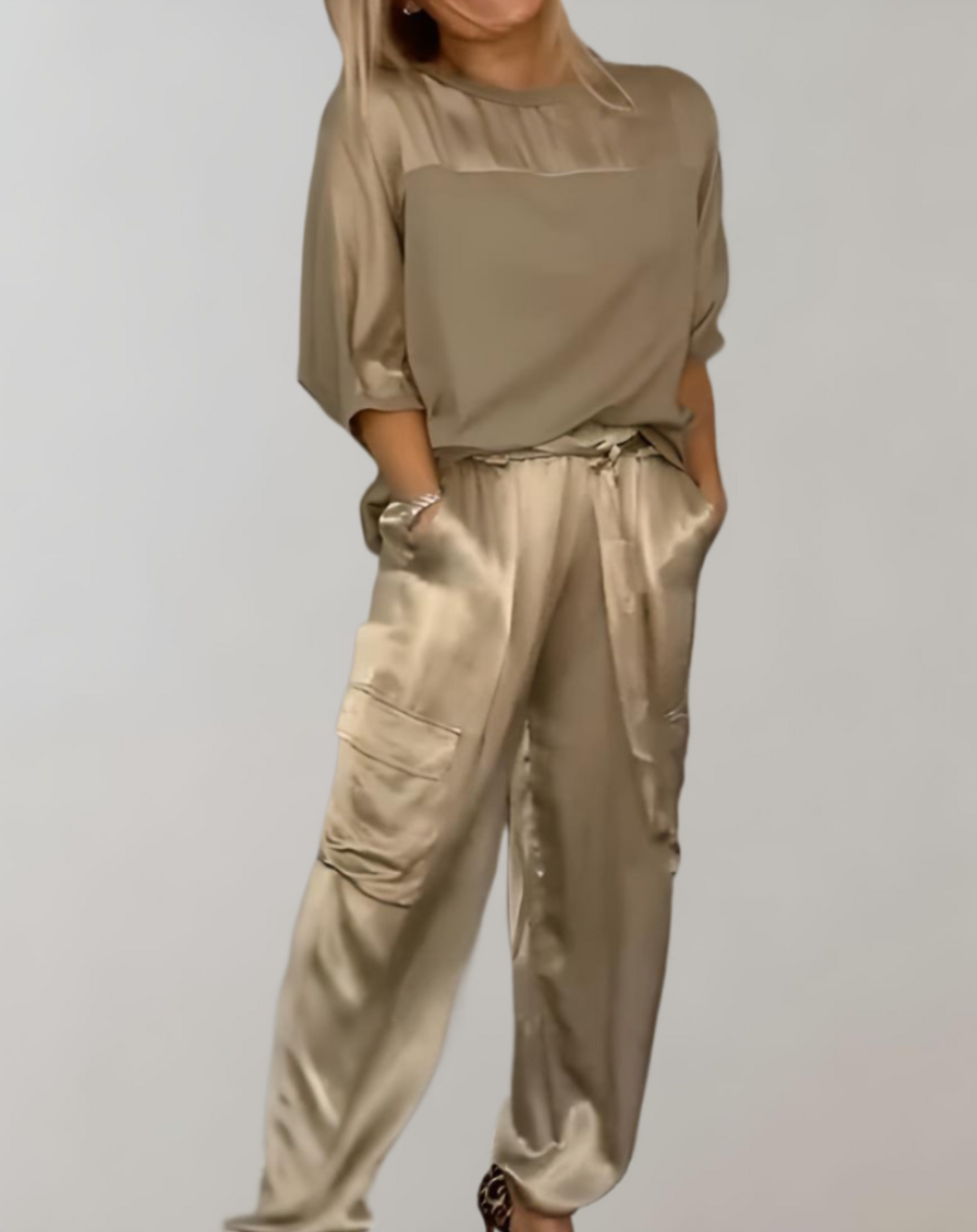 The Finley Silky Cargo Lounge Set