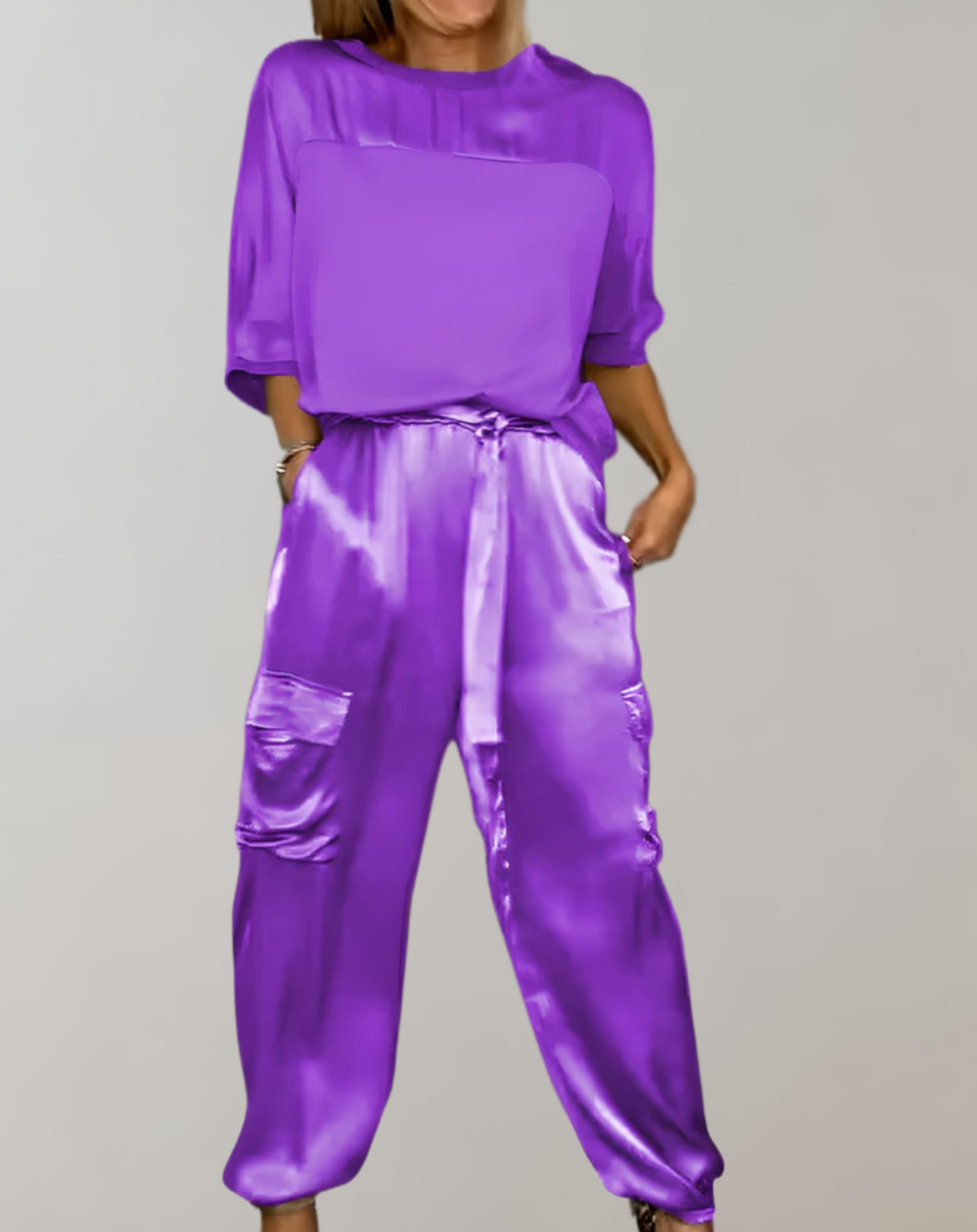 The Finley Silky Cargo Lounge Set