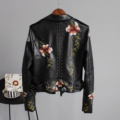 The Ella Embroidered Leather Jacket