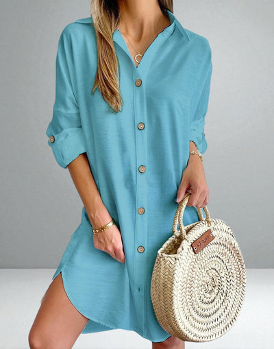 The Cassy Button-Up Shirt Dress