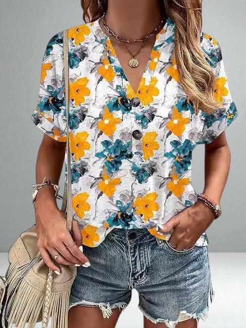 The Ariella Floral Buttoned Blouse