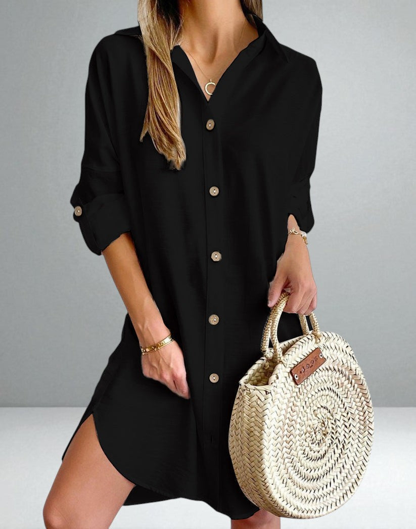The Cassy Button-Up Shirt Dress