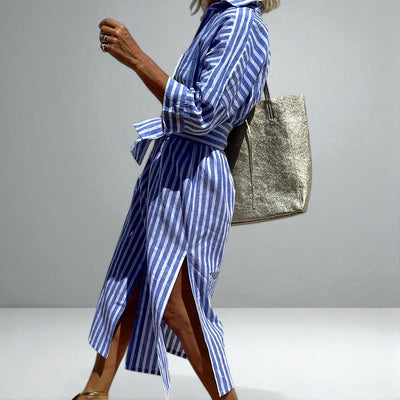 The Gloria Striped Shirt Dress