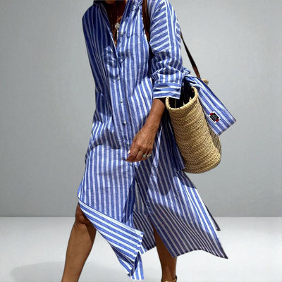 The Gloria Striped Shirt Dress