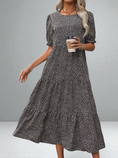 The Adelina Tiered Puff Sleeve Dress