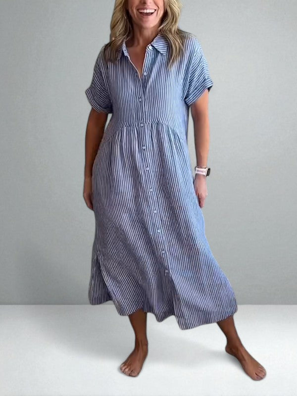 The Elodie Striped Shirt Dress