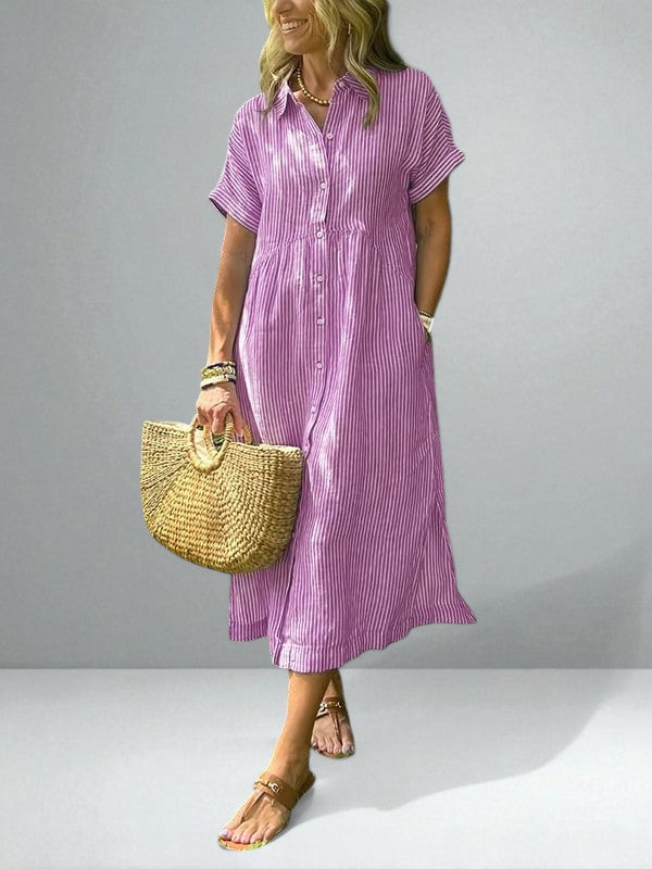 The Elodie Striped Shirt Dress