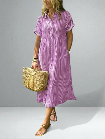 The Elodie Striped Shirt Dress