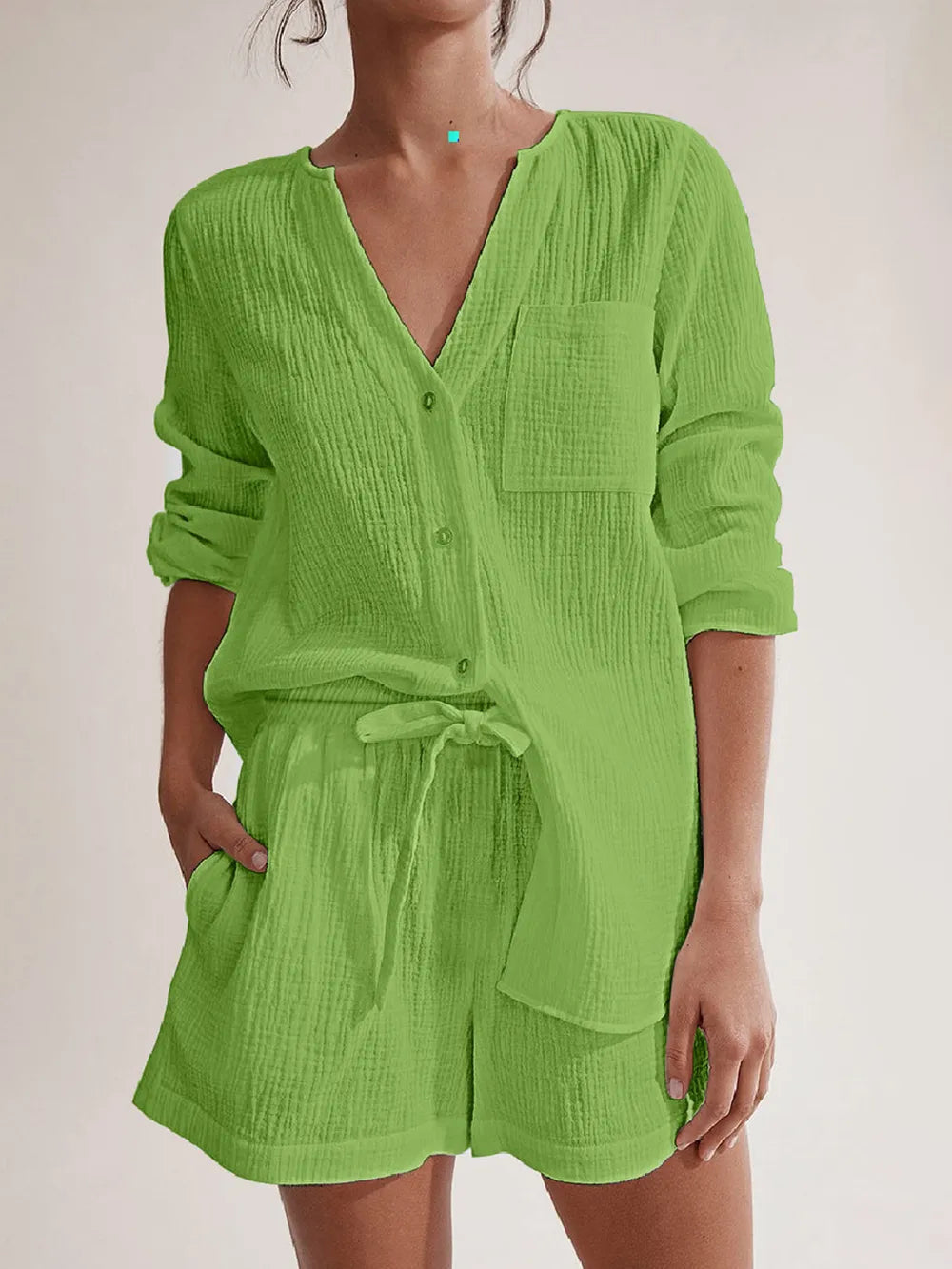 The Renée Long Sleeve Top and Shorts Set