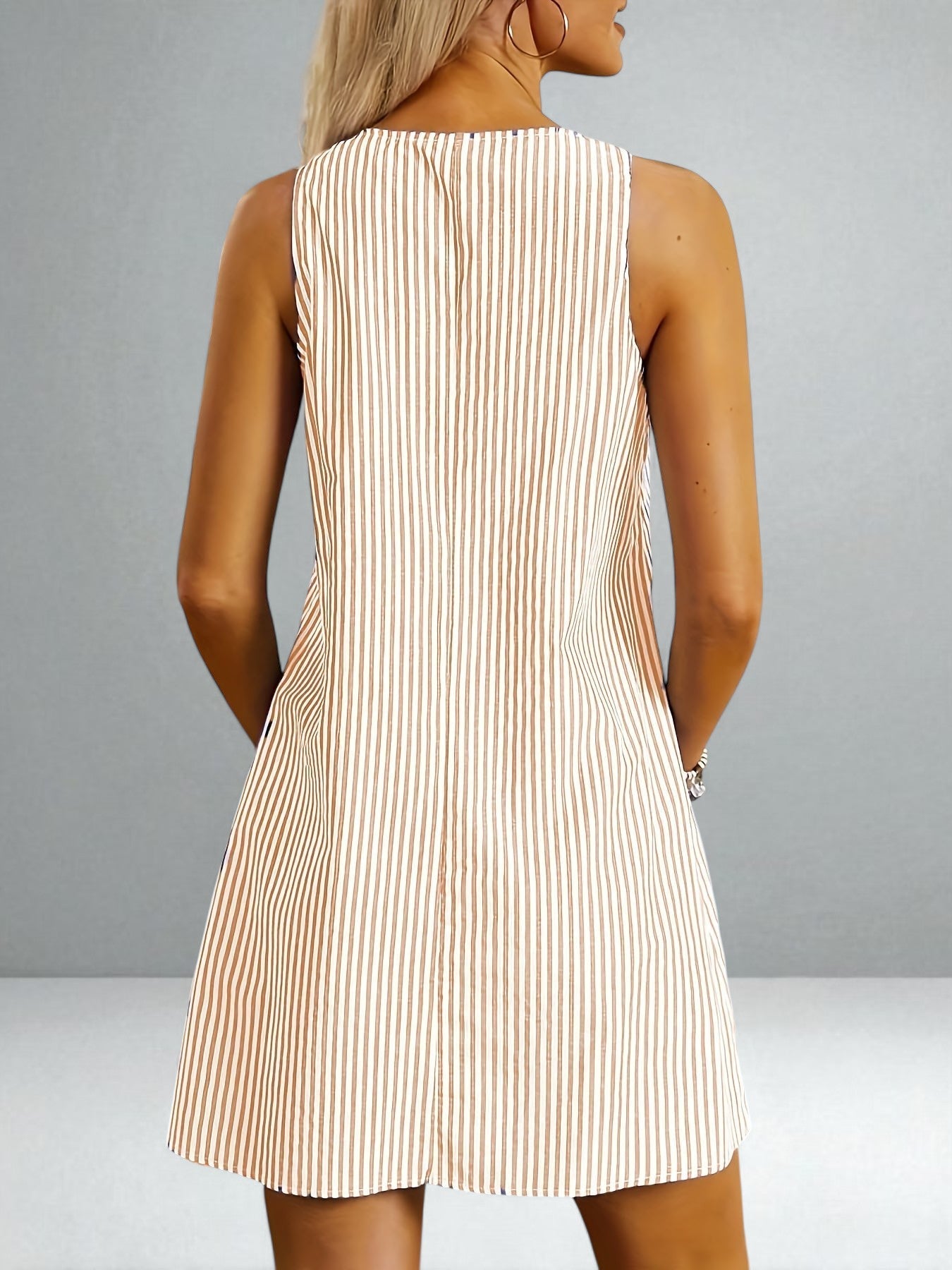 The Allison Sleeveless Striped Dress