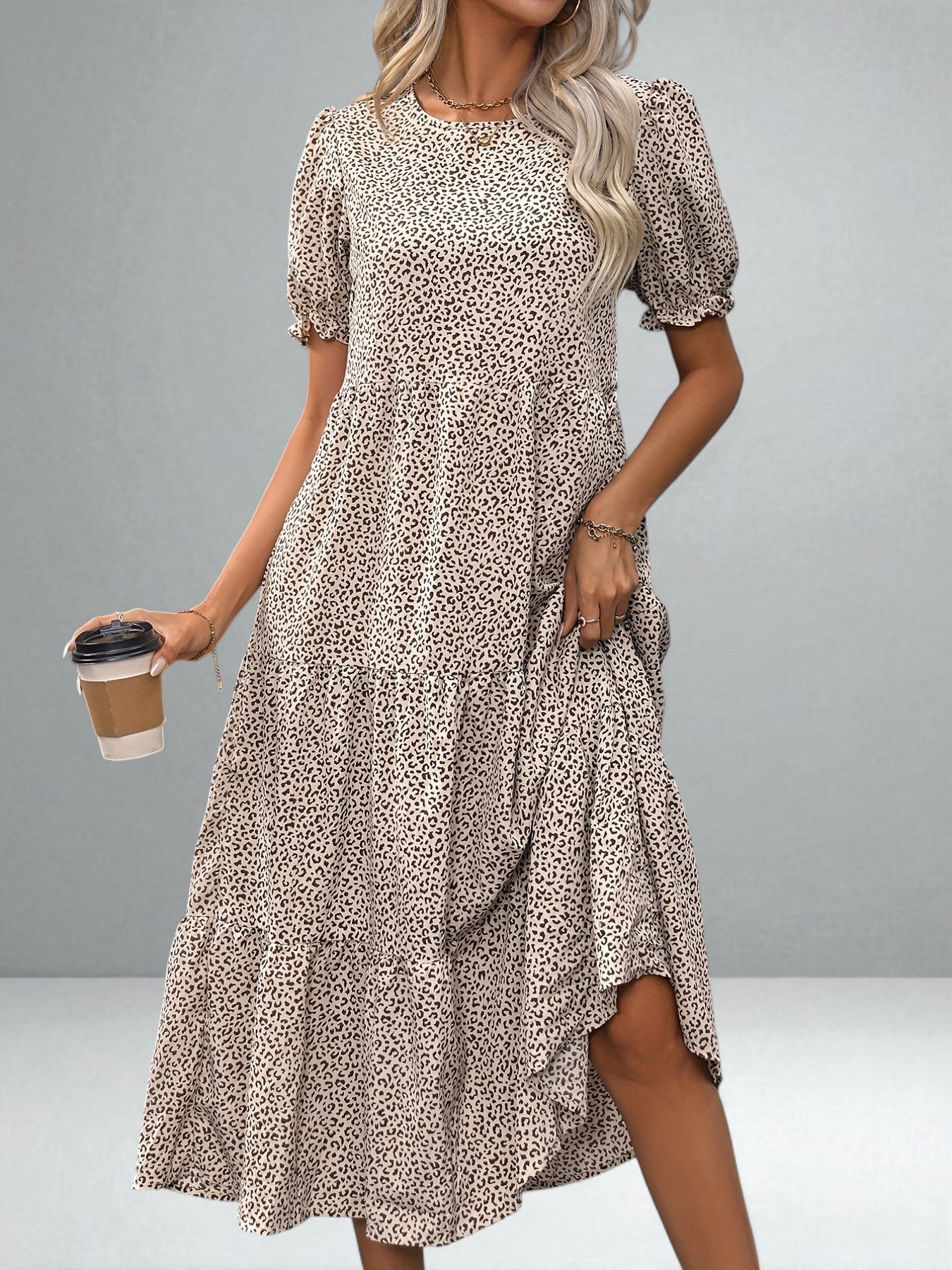 The Adelina Tiered Puff Sleeve Dress