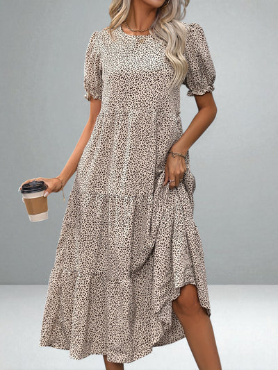 The Adelina Tiered Puff Sleeve Dress