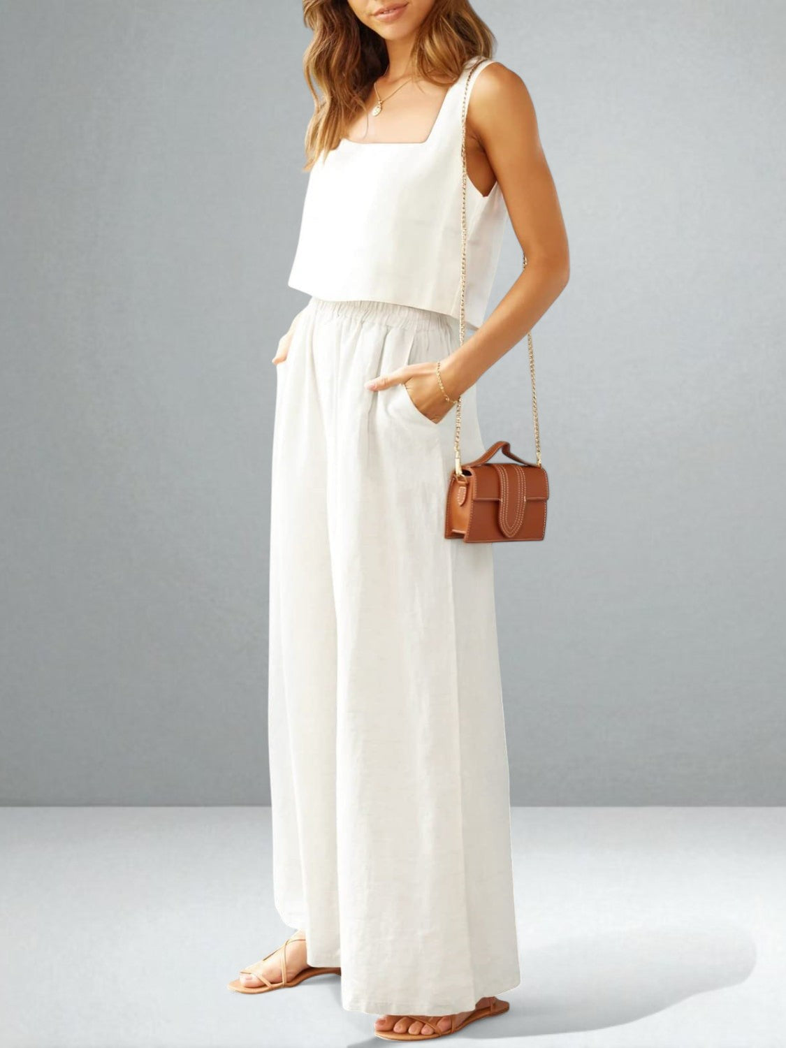 The Isabella Square Neck & Wide Leg Set