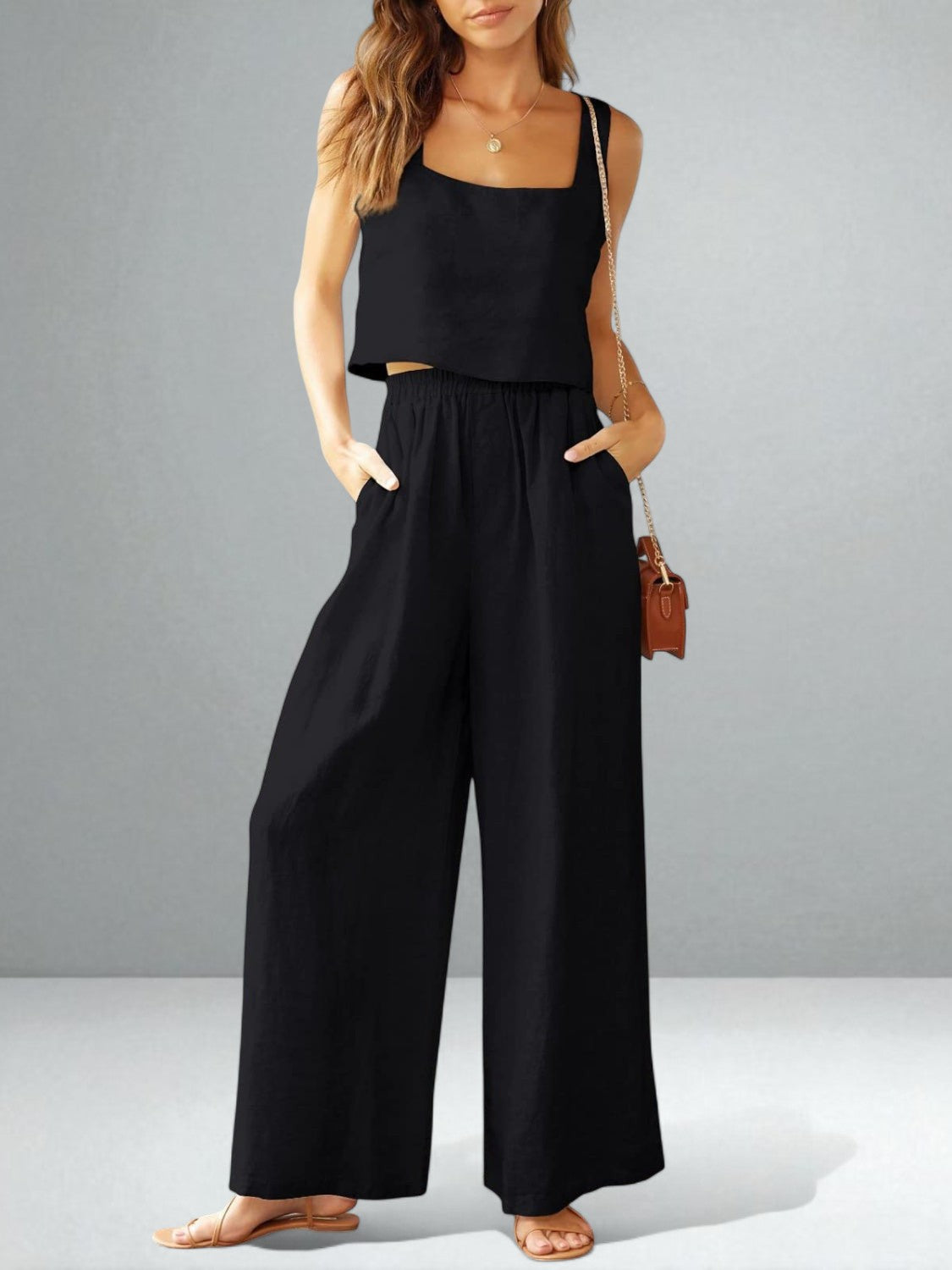 The Isabella Square Neck & Wide Leg Set
