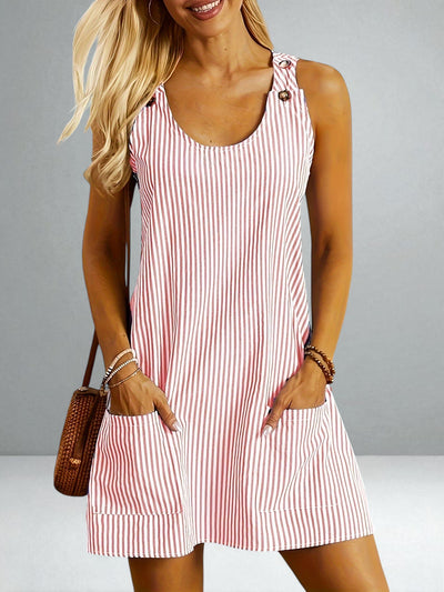 The Allison Sleeveless Striped Dress