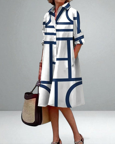 The Helena Geometric Printed Dress