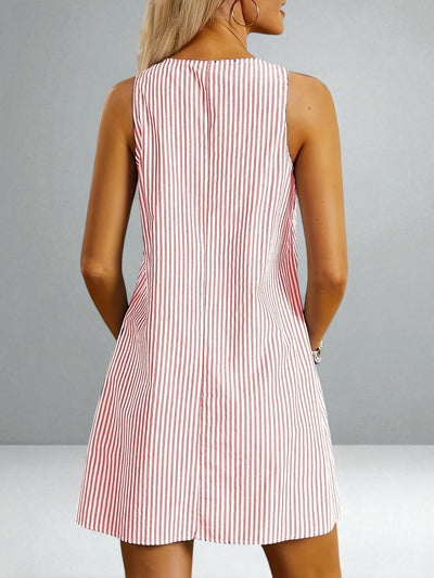 The Allison Sleeveless Striped Dress