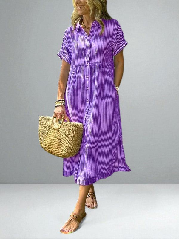 The Elodie Striped Shirt Dress
