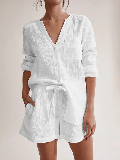 The Renée Long Sleeve Top and Shorts Set