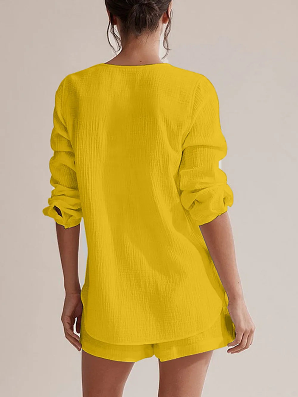 The Renée Long Sleeve Top and Shorts Set