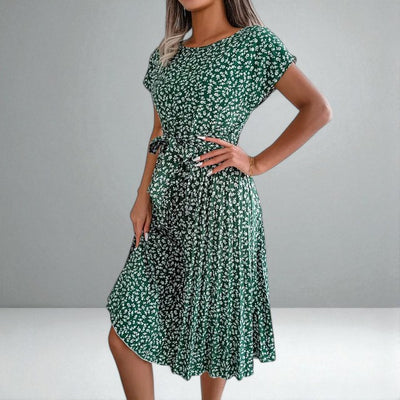 The Anabelle Floral Pleated Midi Dress