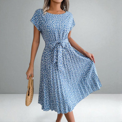 The Anabelle Floral Pleated Midi Dress