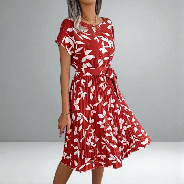 The Anabelle Floral Pleated Midi Dress