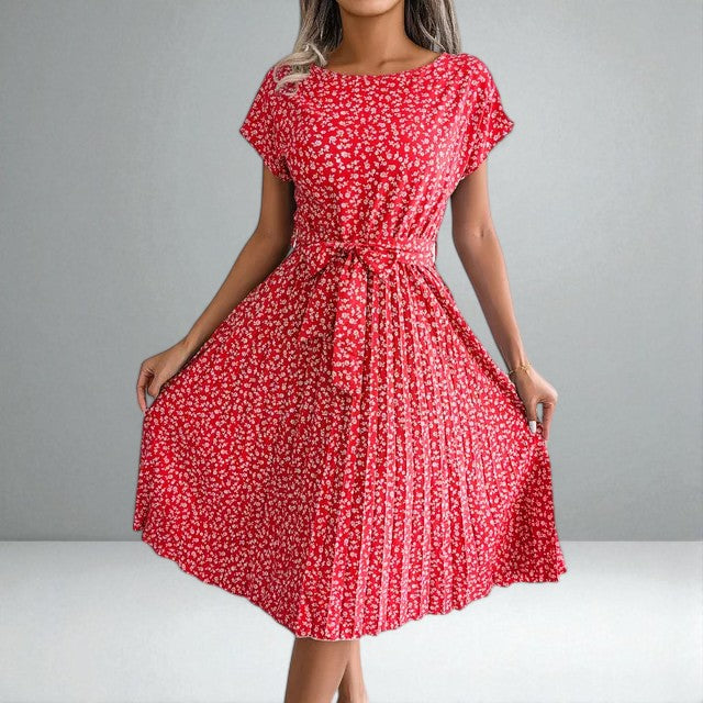 The Anabelle Floral Pleated Midi Dress