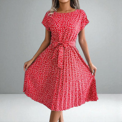 The Anabelle Floral Pleated Midi Dress