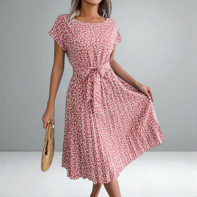 The Anabelle Floral Pleated Midi Dress