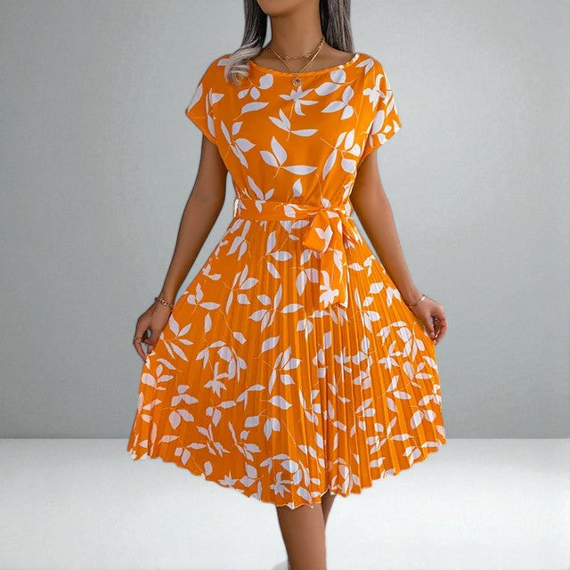 The Anabelle Floral Pleated Midi Dress
