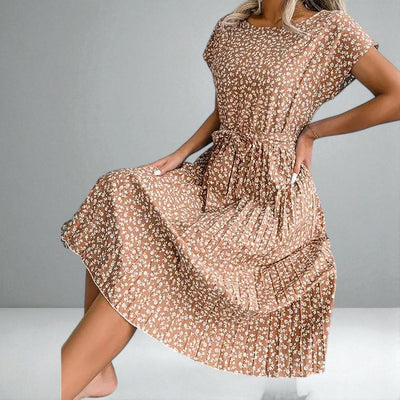The Anabelle Floral Pleated Midi Dress